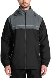 SWISSWELL Mens Rain Jacket Waterproof Windbreaker Hidden Hooded Lightweight Breathable Rain Coat for Golf Hiking Cycling