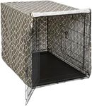 Midwest Homes for Pets CVR48T-BR Dog Crate Cover, Brown Geometric Pattern, 48"