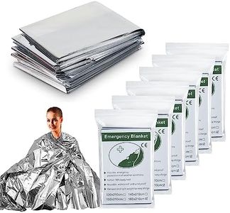 Emergency Rescue Blanket Thermal Blanket Set of 6-210x160cm Space Blanket Gift Camping Blanket, Ideal for Outdoors, Hiking, Survival, Escape, Marathon or First Aid