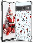 XIMIZU Christmas Phone Case for Google Pixel 7 Pro,Crystal Clear Soft TPU Anti-Scratch Anti-Drop Shockproof Protective Cover/Love Heart Happy New Year Designed for Google Pixel 7 Pro