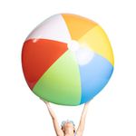 Top Race Giant 6 Foot Inflatable Beach Ball, Pool Ball, Beach Summer Parties, and Gifts | 1 Giant Jumbo Blow up Rainbow Color Beach Balls, 72 Inches Tall