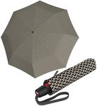 Knirps T.200 Duomatic Compact Rain Umbrella in Elemental Black – Wind Tunnel Tested to 93 mph, Aluminum Steel Fiberglass Frame, 38in Canopy, OEKO-TEX, High-Performance Automatic Travel Umbrellas