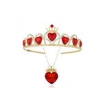 Queen of Hearts Costume Women Red Necklace Earrings Sets Red Heart Crown Halloween Cosplay Costumes Woman 2024