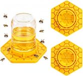 2 Pack Bee Watering Station for Garden, Orange Bee Feeder and Waterer Compatible with Regular & Wide Mouth Canning Jars(Jar Not Included), Small-Hole Honeycomb Tray Honey Bee Feeder for Outside