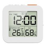 CALANDIS® Waterproof Clocks Digital Bathroom Clock Shower Timer for Makeup Shower Chef White | 1X Digital Bathroom Shower Timer