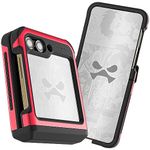 Ghostek ATOMIC slim Samsung Galaxy Z Flip 5 Case Clear with Red Aluminum Metal Bumper Premium Rugged Tough Heavy Duty Shockproof Protection Phone Covers Designed for 2023 Samsung Z Flip5 (6.7in) (Red)