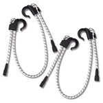 Monkey Fingers Adjustable Bungee Cords with Hooks | High Strength, Durable, Marine Grade Rubber Wrapped in Braided Nylon | UV Treated Corrosion Resistant | Ultra Heavy Duty Plastic Hooks Adjust to Fit (2, 39")