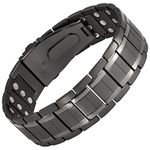 Feraco Magnetic Bracelets for Men Triple Strength Pure Titanium Magnetic Bracelet with 3X Magnets & Folding Clasp (Gray)