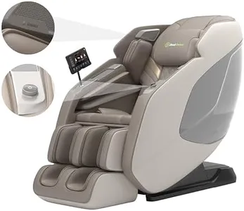 Real Relax 4D Massage Chair Full Body Zero Gravity Shiatsu Massage Recliner with SL Track, Yoga Stretching, UI Touch Screen, Foot Rollers, Heating and Wireless Charger, PS5200 Brown