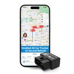 GPS Tracker for Vehicles, Smallest 4G Car Tracker with Plug in OBD2, 5-Day Free Trial, 10-sec Real Time Tracking, Speed Monitor for Teens, Fleets, Trucks,1-Year History, Low Cost Subscription