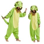 MAISUIZI Animal Triceratops Onesie Pajamas Adult Unisex Cosplay Halloween Christmas Novelty Nightwear Carnival Costume