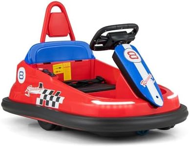 HONEY JOY Electric kids Ride-on Bumper Car, Ride-on Bumper w/360° Spinning, Dual Motors, 2 Speeds, Steering Wheel & Backrest, Electric Bumping Toy with Music & LED Lights, for Kids 18+ Months (Red)