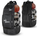 ZHSX Soccer Ball Bag,Large Mesh Ball Bag Sports Equipment Net Bag With Drawstring Closure Shoulder Strap and Oversized Front Pocket Storage Basketball,Volleyball,Football Accessories