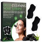 HuakChai Blackhead Remover Strips, 80 PCS Charcoal Nose Strips for Face Pore Care, Deep Cleansing Nose Pore Strips for Dirt and Impurities, Skincare Gift for Men and Women, Suitable for All Skin Types