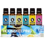 Eternal Essence Oils Housekeeping Set of 6 Premium Fragrance Oils - Includes Clean Cotton, Lemon Blossom, Lemon Grass, Sweet Pea, Ocean Breeze and Mountain Rain Scented Oils - 10ML