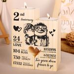 2nd Anniversary Wedding Gifts for Wife Him, Couples Gifts Candlestick,Cotton 2nd Wedding Anniversary Birthday Gifts for Wife from Husband,Anniversary Presents for Girlfriend, for Her