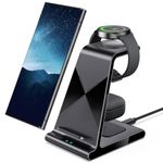 Wireless Charger for Samsung, Charging Station 3 in 1 Compatible with Samsung Galaxy S24 Ultra/S24+/S24/S23 Ultra/S23+/S23/Note 20/Z Flip 5/Fold 5, for Galaxy Watch 6/5 Pro/5/4, Galaxy Buds 2 Pro/Pro