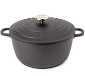 Non-Stick Aluminium Pot with Lid – Sturdy Deep Dutch Oven – Casserole Pot with Ergonomic Handles – 4L, 24cm Oven Safe Cooking Pot – by Nuovva