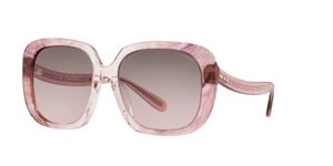 COACH Women's Fashion Sunglasses, Transparent Pink Ombre/Brown Pink Gradient, One Size