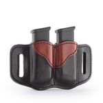 1791 Gunleather 2.2 Mag Holster - Double Mag Pouch for Double Stack Mags, OWB Magazine Pouch for Belts - Black & Brown