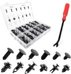 CGEAMDY 240 PCS Bumper Retainer Clip Kit for Car, Car Plastic Rivets Fastener Push Retainer Set Including Most Common Sizes Auto Push Rivets for Door Trim Panel Most Cars, with Remover Tool (240)