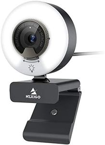 NexiGo N960E 1080P 60FPS Webcam with Light, Software Included, Fast AutoFocus, Built-in Privacy Cover, USB Web Camera, Dual Stereo Microphone, for Zoom Meeting Skype Teams Twitch