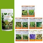 Farmgo | 10-variety Essentail Herbs Seeds combo pack for Home Gardening | Grow your own Herbs |