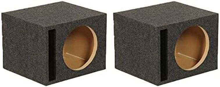 Q Power QSBASS12 Single 12" Vented Slot Ported Empty Subwoofer Sub Enclosure Box (2 Pack)