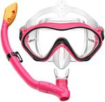 Kids Snorkel Set for Boys Girls Youth Junior Age from 5-13 Years Old Upgraded Dry Top Snorkel Mask Snorkeling Gear with Carrying Bag for Pool Swimming Diving Water Park Beach Vacation