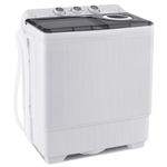 DORTALA Portable Washing Machine, 26 Lbs Twin Tub Washer and Spinner Combo with Drain Pump, Timer, Compact Laundry Washer for Apartment, Dorm, RVs, Grey