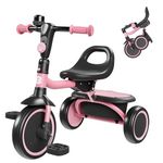 besrey Kids Tricycles Age 18 Month to 5 Years, Toddler Tricycle Kids Trikes Tricycle, Gift Toddler Tricycles for 2-5 Year Olds, Gift & Toys for Boy & Girl, Trikes for Toddlers, Pink