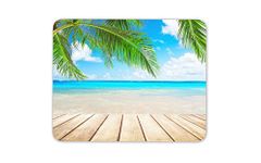 Destination Vinyl ltd Beach Scene Mouse Mat Pad - Palm Tree Tropical Island Computer #13251