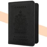 CA Travel Passport Holder Leather Case - KINGMAS RFID Blocking Passport Wallet Cover