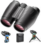 25x30 High Powered Binoculars for Adults, Compact/Waterproof Binoculars with Universal Phone Adapter, Tripod and Tripod Adapter, Large View Binoculars for Bird Watching, Outdoor Sports and Concerts