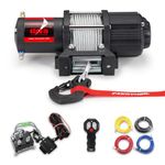 FIERYRED 4500LBS Electric Winch - 12V Towing Winch with Steel Cable ATV Winch Kits for Towing ATV/UTV Off Road Trailer with Wireless Remote Control Mounting Bracket