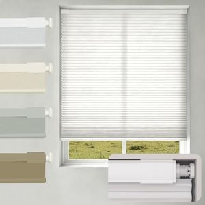 Changshade No Drill No Tools Light Filtering Cellular Shades,Cordless Blinds for Indoor Windows,Window Shades Honeycomb Blinds for Bedroom,Office,Home,45" w x 64" h,White