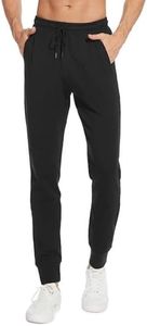 Sevego Jogging Bottoms Men's Sports Trousers Cotton Long Training Trousers with Zip Pockets Casual Trousers Sweatpants Trousers, black, Small Long