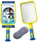 The Skimmie Scoop - Patented Handheld Skimmer with Fine Mesh Net for Spa, Hot Tub, and Small Pool Cleaning - Lightweight and Durable with Powerful Suction Cup - Fits in Filter Compartment (Yellow)