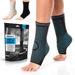 Powerlix Ankle Brace Compression Support Sleeve (Pair) for Injury Recovery, Joint Pain and More. Achilles Tendon Support, Plantar Fasciitis Foot Socks with Arch Support, Eases Swelling