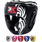 3X Sports Kids Headguard for Boxing, Sparring Helmet Head Guard for Cheeks, Forehead and Ear Protection, Muay Thai Headgear, Kickboxing, Sparring, Martial Arts, Karate, Taekwondo Helmet