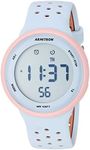 Armitron Sport Unisex 40/8423PPB Light Pink Accented Digital Chronograph Light Blue and Tan Perforated Silicone Strap Watch