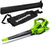 Greenworks 48V(2x24V) Cordless Leaf Blower and Vacuum with 45L Mulching Bag & Shoulder Strap, 322km/h ,9m³/min, without Batteries & Charger, 3 Year Guarantee GD24X2BV