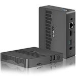 UXX Newest Mini PC Support 512GB/2TB M.2 SSD Expansion, Celeron N3350 6GB RAM/64GB eMMC Micro PC, Business Mini Computer 4K HD+VGA Dual Display, BT, 2.4/5G WiFi, USB 3.0, LAN（Gray）