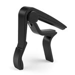 BROTOU Quick Release Guitar Capo, Capotastos Capo for Acoustic Guitar, Classical Guitar, Electric Guitar, Ukulele, Bass, Banjo (Black)