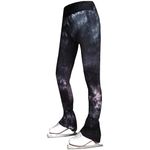 JoyCan Professional Ice Figure Skating Training Suit Children's Skating Tie Dye Pants Black, Black, 8-10 Years