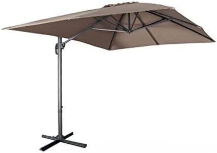 sweeek Alice's Garden - Parasol déporté rectangulaire 3x4m - Wimereux - Taupe- Parasol excentré inclinable dans 5 positions. rotatif à 360°.