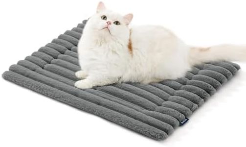 Bedsure Self Warming Cat Bed for Small Cat, Self Heating Dog Crate Pad, Thermal Extra Warm Puppy Mat Indoor & Outdoor, Non-Slip & Washable (24" x 18", Grey)