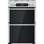 Hotpoint 60cm Dual Fuel Double Oven Cooker - Stainless Steel