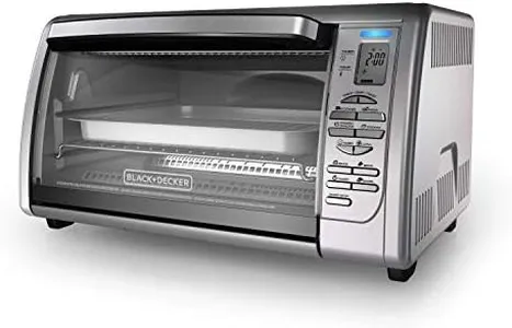 Black+Decker Countertop Convection Toaster Oven, 8 One-touch Cooking Functions, Stainless Steel