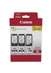 Canon PG-545XL x 2 / CL-546XL High Yield Genuine Ink Cartridges, Pack of 3 (2 x Black, 1 x Colour) - Cardboard Multipack